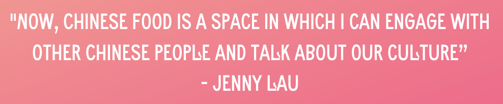 Pink background with quote from Jenny Lau